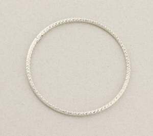 Sterling Silver Diamond Cut Shiny Bangle Bracelet 8 1/4" inch